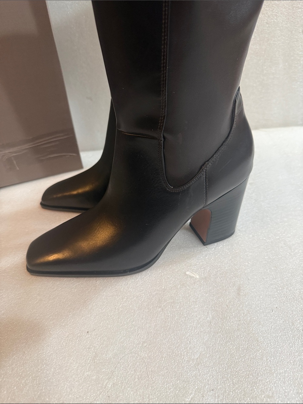Franco Sarto Women's Jonie Mid Calf Boot Dark Hickory Brown Leather 9 M - Picture 5 of 11